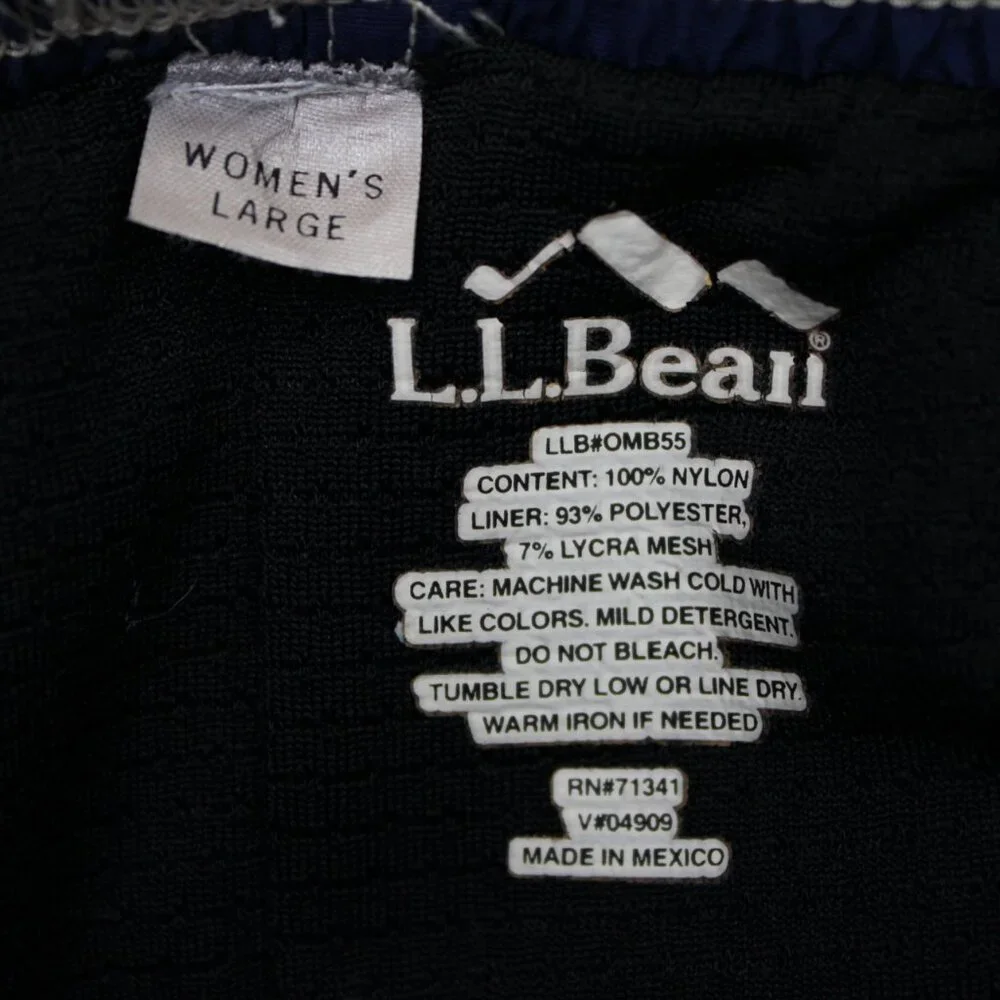 L.L. Bean Cycling Shorts Women Large Blue Inner Padded Cargo Pocket w/ 7